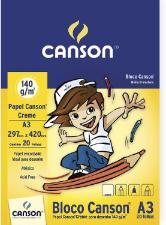 Bloco Desenho Creme A3 140g/M�, 20 Folhas Canson