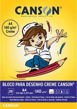Bloco Desenho Creme A4 140g 20 Folhas Canson