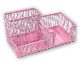 Organizador de Mesa Aramado 10x20x10 Cm Metal 3 Divis�rias