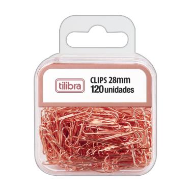 Clips 28mm Ouro Rose 120 Unidades Tilibra