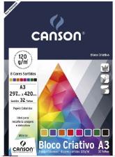Bloco Colorido Criativo Card Estudante 120 g/m� A-3 29,7 x 42,0 cm com 32 Folhas Canson