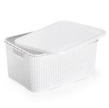 CAIXAS ORGANIZADORAS RATTAN BRANCA 15 LITROS