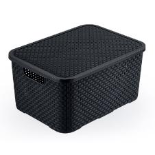 CAIXAS ORGANIZADORAS RATTAN PRETA 15 LITROS