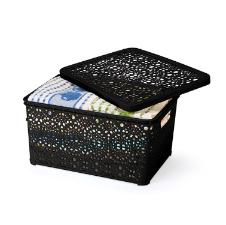 CAIXAS ORGANIZADORAS MANDALA PRETA 8,8 LITROS