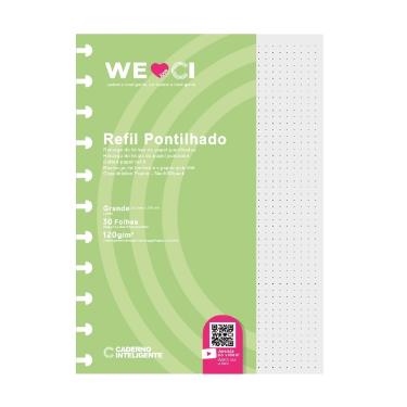 Refil Caderno Inteligente Pontilhado Grande 120g 30 Folhas