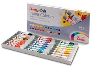Conjunto De Aquarela Pentel C/24 Tubos