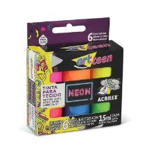 Tinta Para Tecido 15ml Com 6 Cores Neon Acrilex