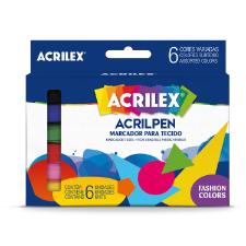 CANETA TECIDO 6 CORES ACRILEX