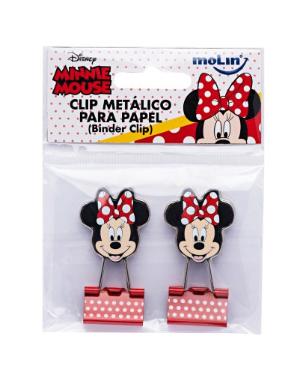 BINDER CLIPS 25MM C/ 2 UNIDADES MINNIE MOUSE MOLIN