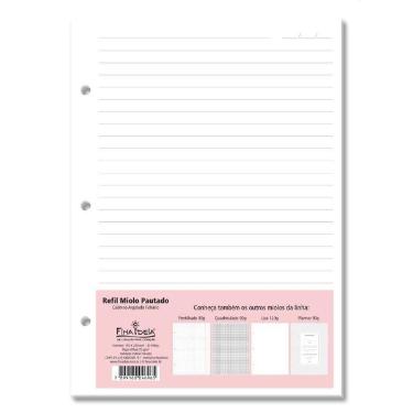 REFIL MIOLO PAUTADO CADERNO ARGOLADO FINA ID�IA