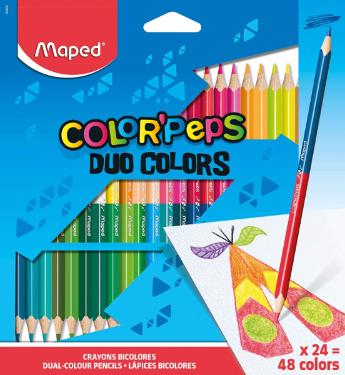 L�pis de Cor Peps Duo 24 L�pis / 48 Cores Maped