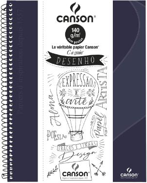 CADERNO DESENHO A4+ 140G/M� AZUL MARINHO, 40 FOLHAS CANSON