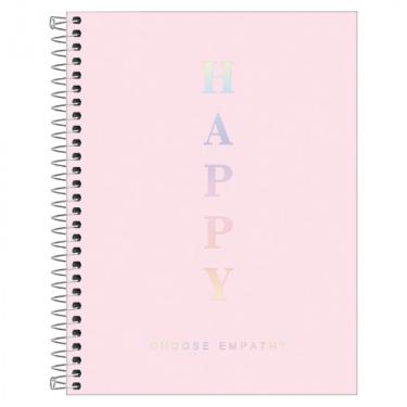 Caderno Colegial 1 Mat�ria Happy Rosa 80 fls Tilibra
