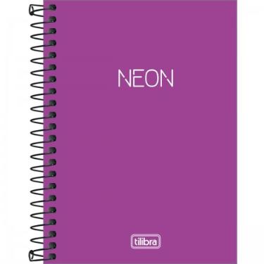 Caderneta Espiral Capa Pl�stica 1/8 Sem Pauta Neon Roxo 80 Folhas Tilibra