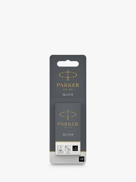 Cartuchos de tinta preta PARKER Quink, embalagem de 5