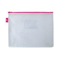 Pasta Z�per Flex�vel com Costura - Transparente Rosa 185x235mm Yes