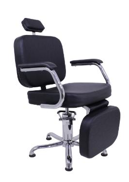 Cadeira Rec Toronto com Descanso de Pernas Preto Perol Kixiki (Sob Encomenda)