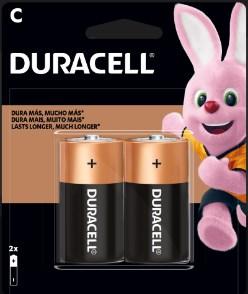 Pilha Alcalina C Media - Cartela Com 2 Unidades - Duracell