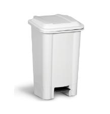 LIXEIRA RETANGULAR BRANCA COM PEDAL 50L - BOLIVAR