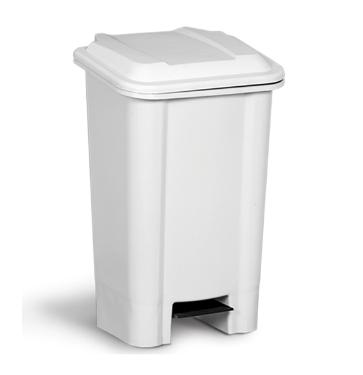 LIXEIRA RETANGULAR BRANCA COM PEDAL 100L - BOLIVAR