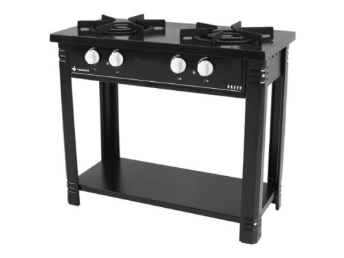FOG�O 2 BOCAS BRAVO PRETO COM MANIPULO BRANCO SEM ESPERA PARA FORNO - VEN�NCIO