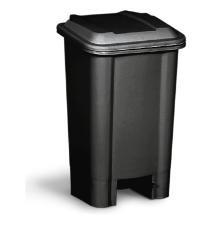 LIXEIRA RETANGULAR PRETA COM PEDAL 100L - BOLIVAR