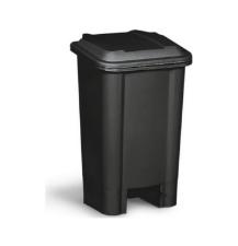 LIXEIRA RETANGULAR PRETA COM PEDAL 50L - BOLIVAR