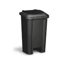 LIXEIRA RETANGULAR PRETA COM PEDAL 25L - BOLIVAR