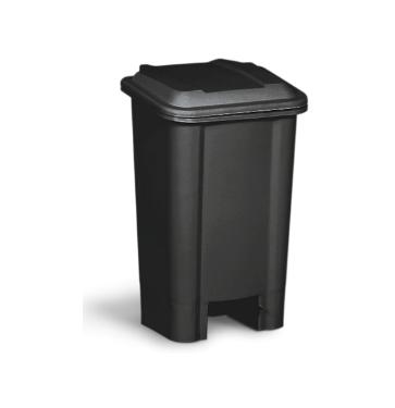 LIXEIRA RETANGULAR PRETA COM PEDAL 25L - BOLIVAR