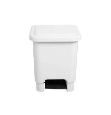 LIXEIRA RETANGULAR BRANCA COM PEDAL 15L - BOLIVAR