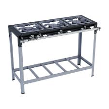 FOG�O 3 BOCAS STORI MAX 2 QUEIMADORES SIMPLES E 1 DUPLO 30X30 - METALMAQ