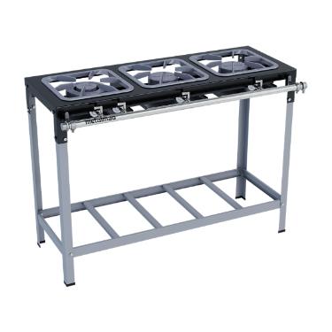 FOG�O 3 BOCAS STORI MAX 2 QUEIMADORES SIMPLES E 1 DUPLO 30X30 - METALMAQ