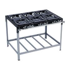 FOG�O 6 BOCAS STORI TOP 3 QUEIMADORES SIMPLES E 3 DUPLOS 30X30 - METALMAQ