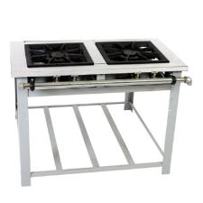 FOG�O 2 BOCAS MAXI INOX QUEIMADORES DUPLOS COM ESPERA PARA FORNO 40X40 - VEN�NCIO