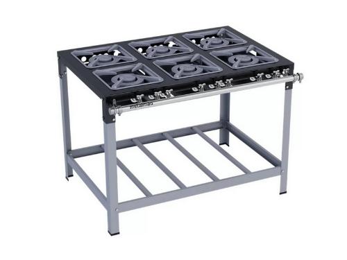 FOG�O 6 BOCAS STORI PREMIUM CENTRAL QUEIMADORES DUPLOS 40X40 - METALMAQ