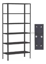 ESTANTE DUPLA FLEX COMPAC 1.76X0.30 C/6 AMAPA PRETO