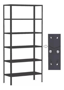 ESTANTE DUPLA FLEX COMPAC 1.76X0.30 C/6 AMAPA PRETO