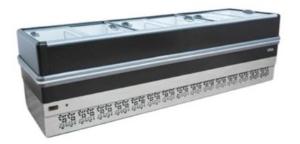 Ilha dupla a��o light preta Polar, vidro reto 3M 220V