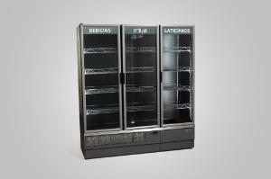 EXPOSITOR VERTICAL 1,70M 3 PORTAS 220V PRETO