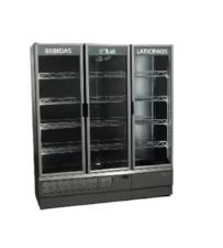 EXPOSITOR VERTICAL 1,70M 3 PORTAS 220V PRETO