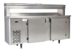BALCAO DE ENCOSTO INOX PORTA CONDIMENTOS 2,00M 220V