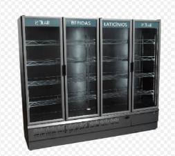 EXPOSITOR VERTICAL 2,30M 4 PORTAS 220V PRETO