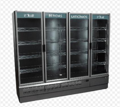 EXPOSITOR VERTICAL 2,30M 4 PORTAS 220V PRETO