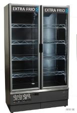 EXPOSITOR VERTICAL 1,15M 2 PORTAS 220V PRETO - EXTRA FRIO