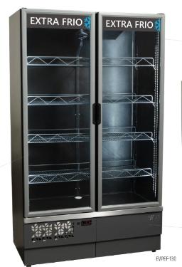 EXPOSITOR VERTICAL 1,15M 2 PORTAS 220V PRETO - EXTRA FRIO