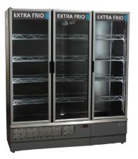 EXPOSITOR VERTICAL 1,70 3 PORTAS 220V PRETO - EXTRA FRIO