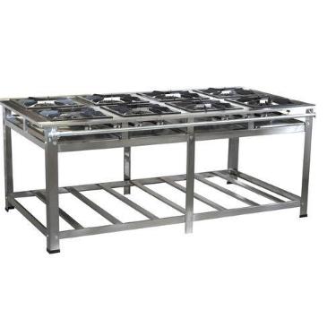 Fog�o Industrial 8 Bocas 40x40 Qd Bp Standard Cristal A�o