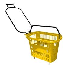 Cesta S.1200 Al�a/Roda Plastica Amarelo 30 Litros