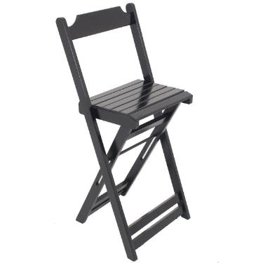 Cadeira Bistro Dobravel Madeira Preto Madesil