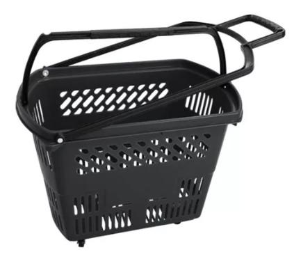 CESTA S.1200 ALCA/RODA PLASTICA PRETA 30 LITROS